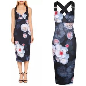Ted Baker Teeki Chelsea Print Body-Con Dress Floral Women’s UK Size 4 US Size 10